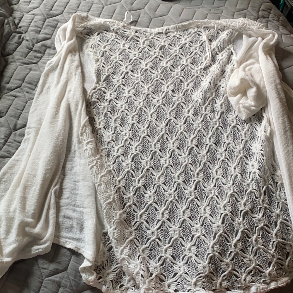 White lace backed cardigan